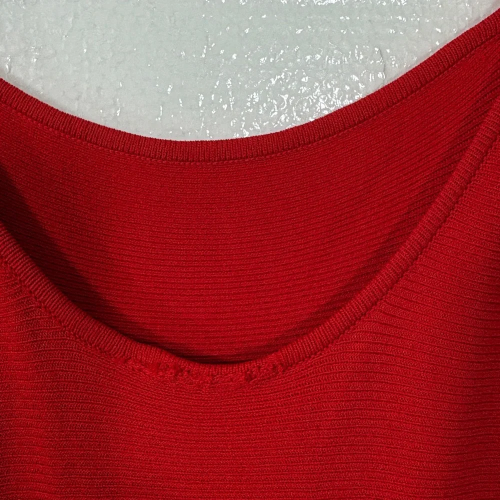 STAUD NWT red knit sleeveless ellison midi dress XS - Picture 12 of 13